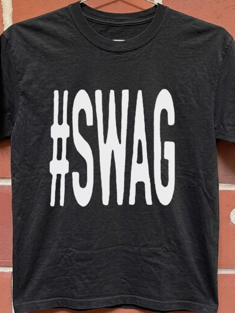 Black Graphic Tee with #SWAG Print